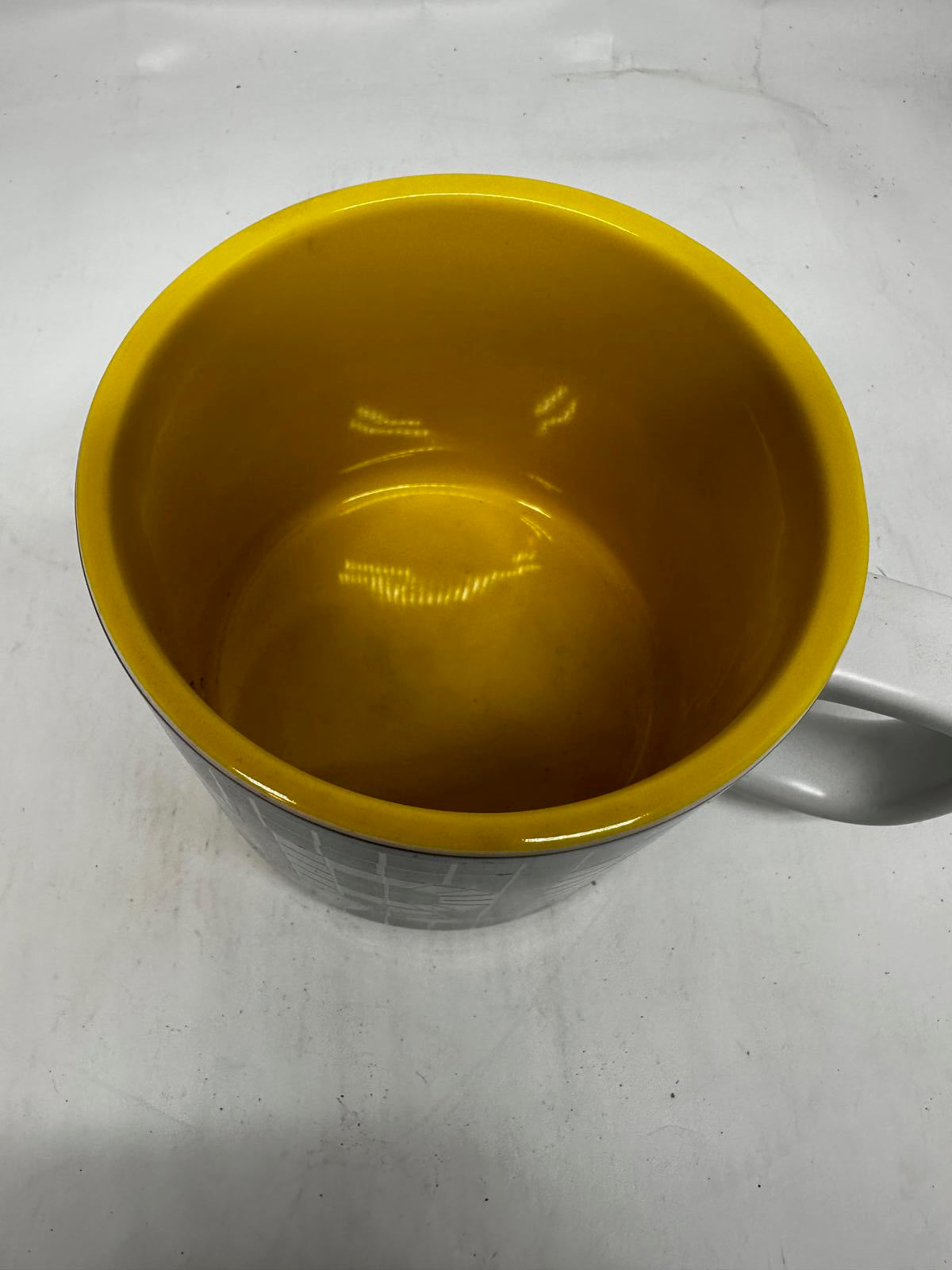 Starbucks “LOVE” Mosaic Tile Mug Yellow Interior 12 fl oz Ceramic 2010s Retired