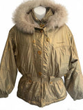 Slazenger Y2K Metallic Puffer Jacket 95 Faux Fur Hood Korea