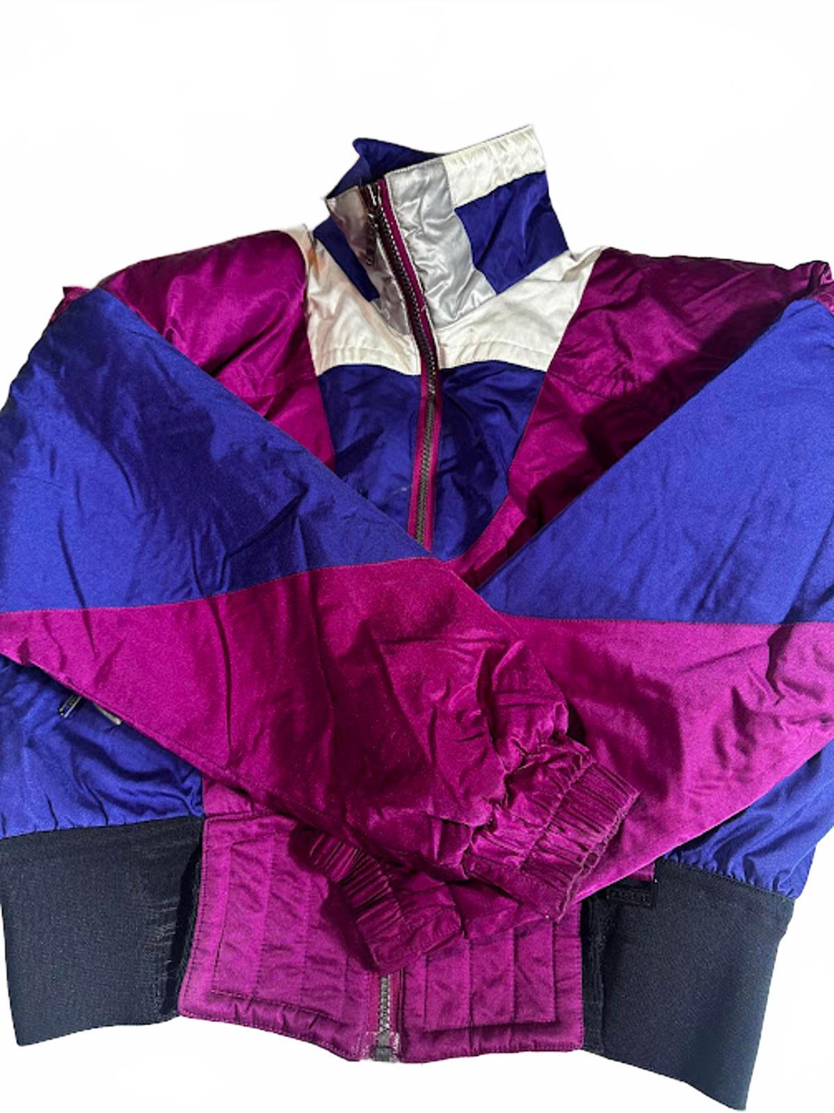 Vintage OSSI Color Block Cropped Ski Jacket 80s