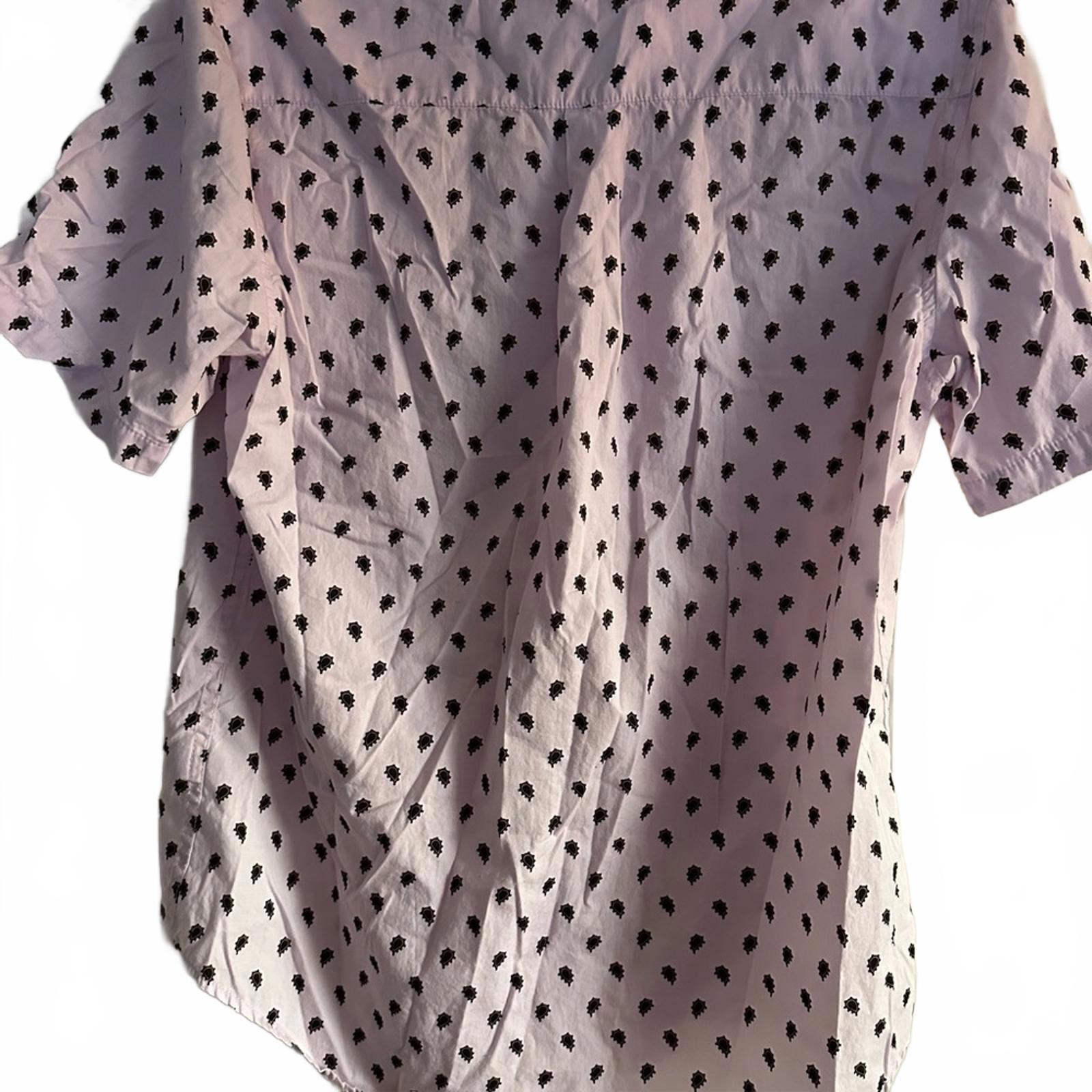 Stussy Pattern Button Up Shirt Small Pink Black