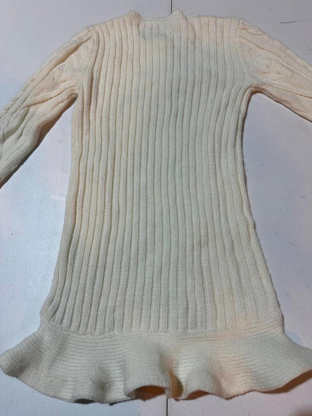 UNIF Cream Cable Knit Sweater Dress L