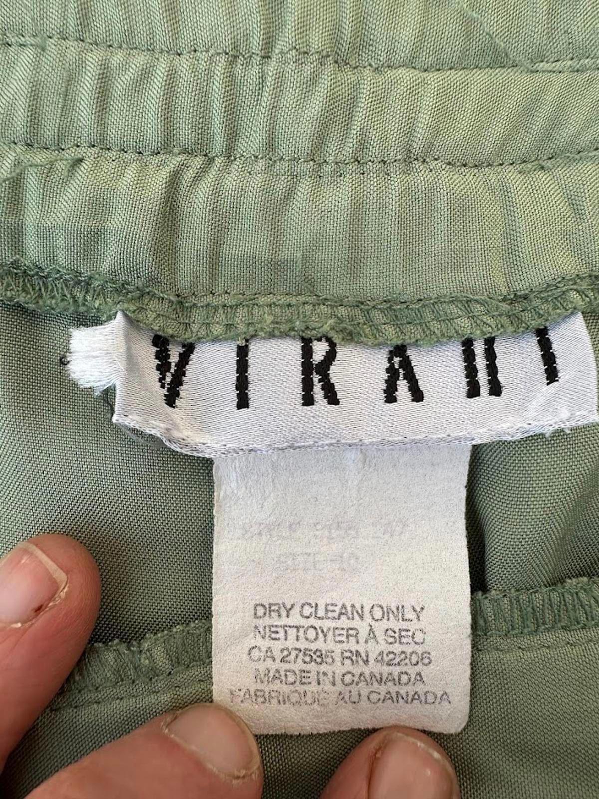 Vintage Silk Mint Green Pants Elastic Waist M
