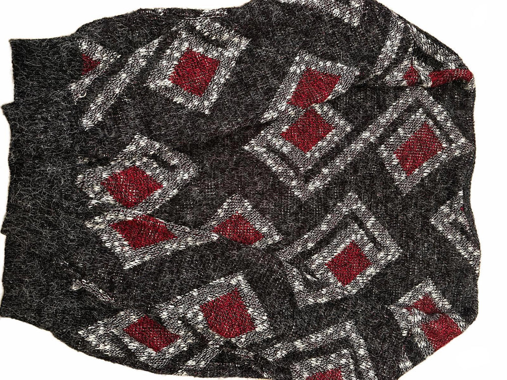 Vintage XSTATX USA Black Geo Knit Cardigan XXL
