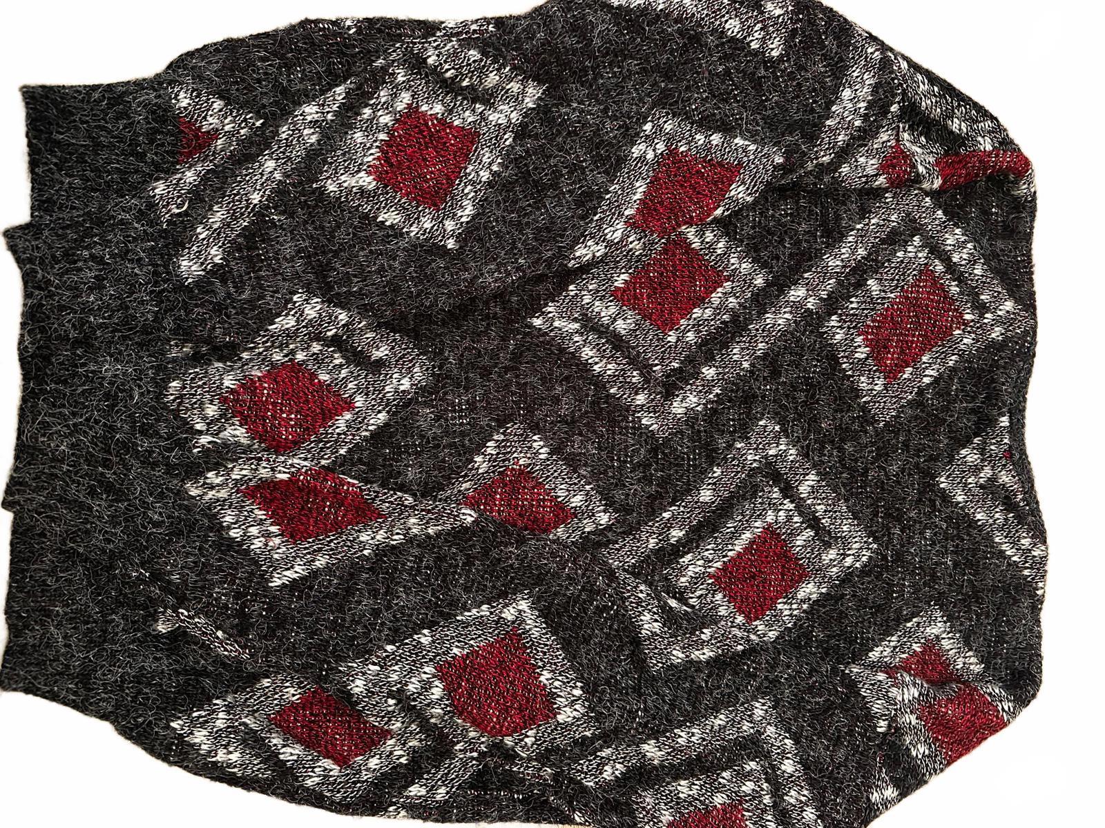 Vintage XSTATX USA Black Geo Knit Cardigan XXL