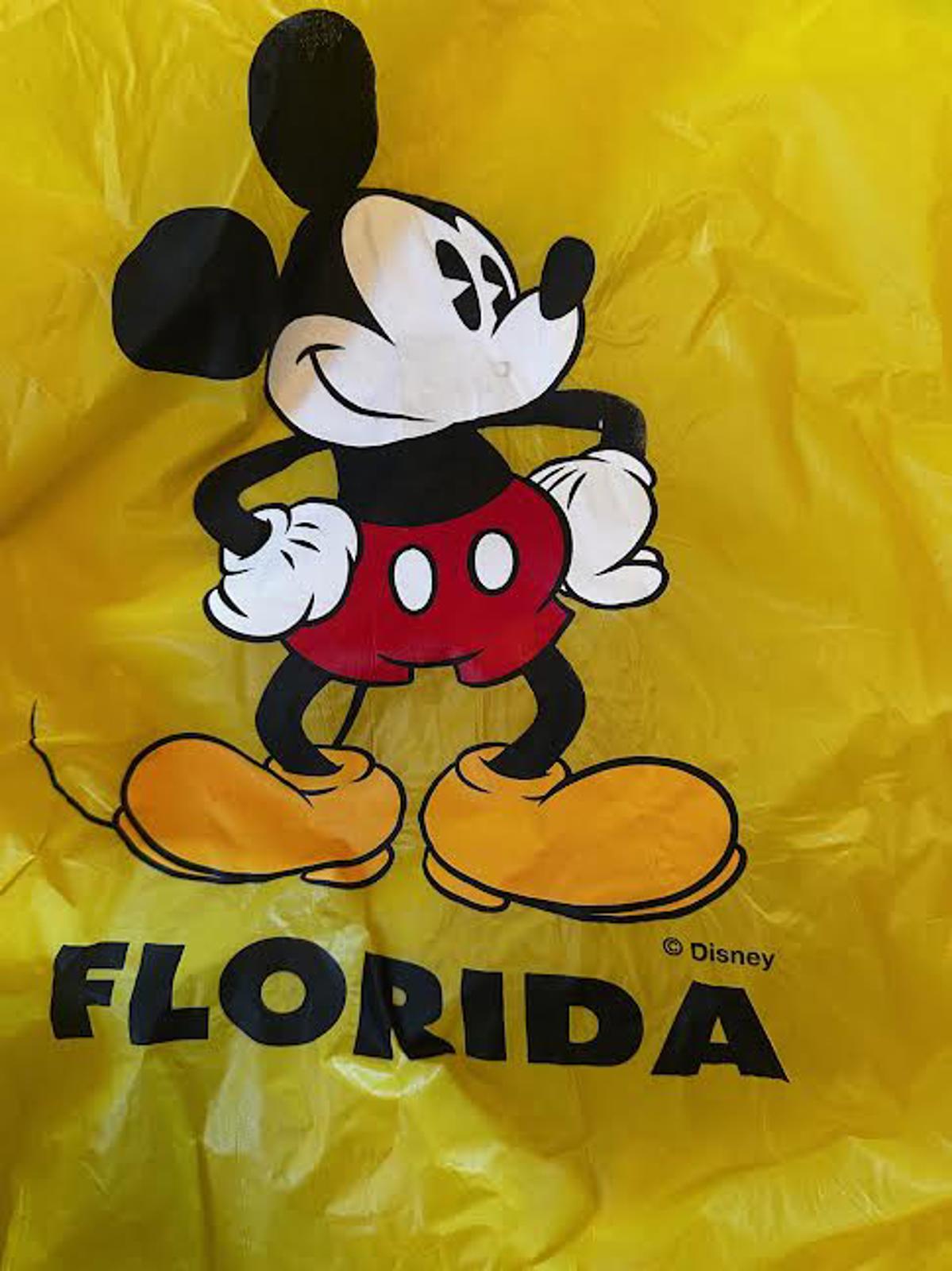 Disney Mickey Mouse Yellow Florida Rain Poncho OS
