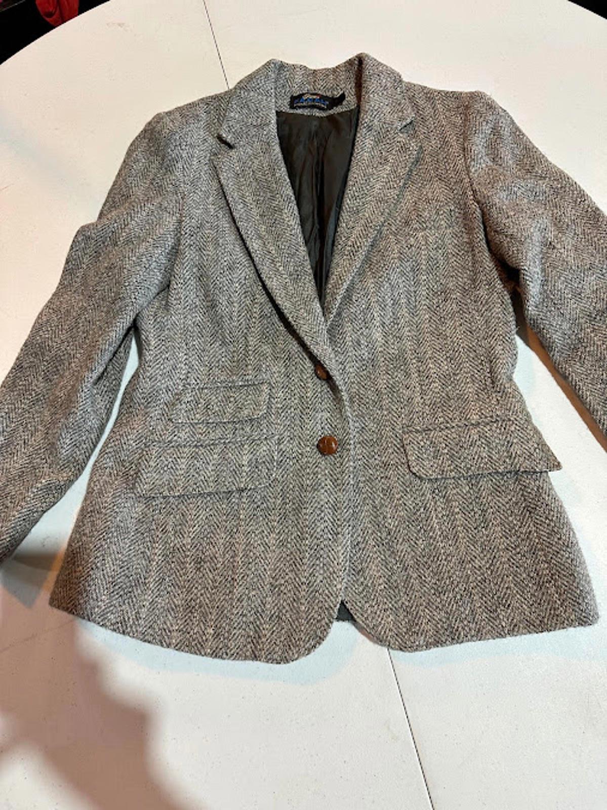 Vintage 90s Farah Wool Herringbone Blazer