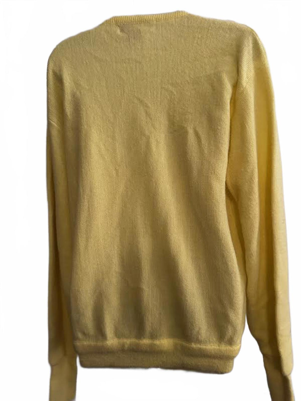 Vintage IZOD Lacoste Yellow V-Neck Cotton Sweater