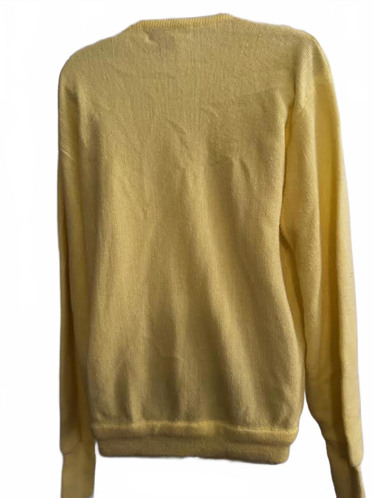 Vintage IZOD Lacoste Yellow V-Neck Cotton Sweater