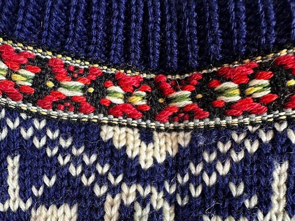 Vintage Norwegian Wool Cardigan Pewter Buttons Nordic Knit