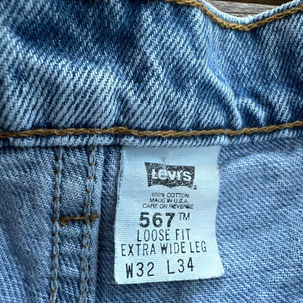 Authentic Levi’s 567 jeans in a loose fit with extra wide leg cut