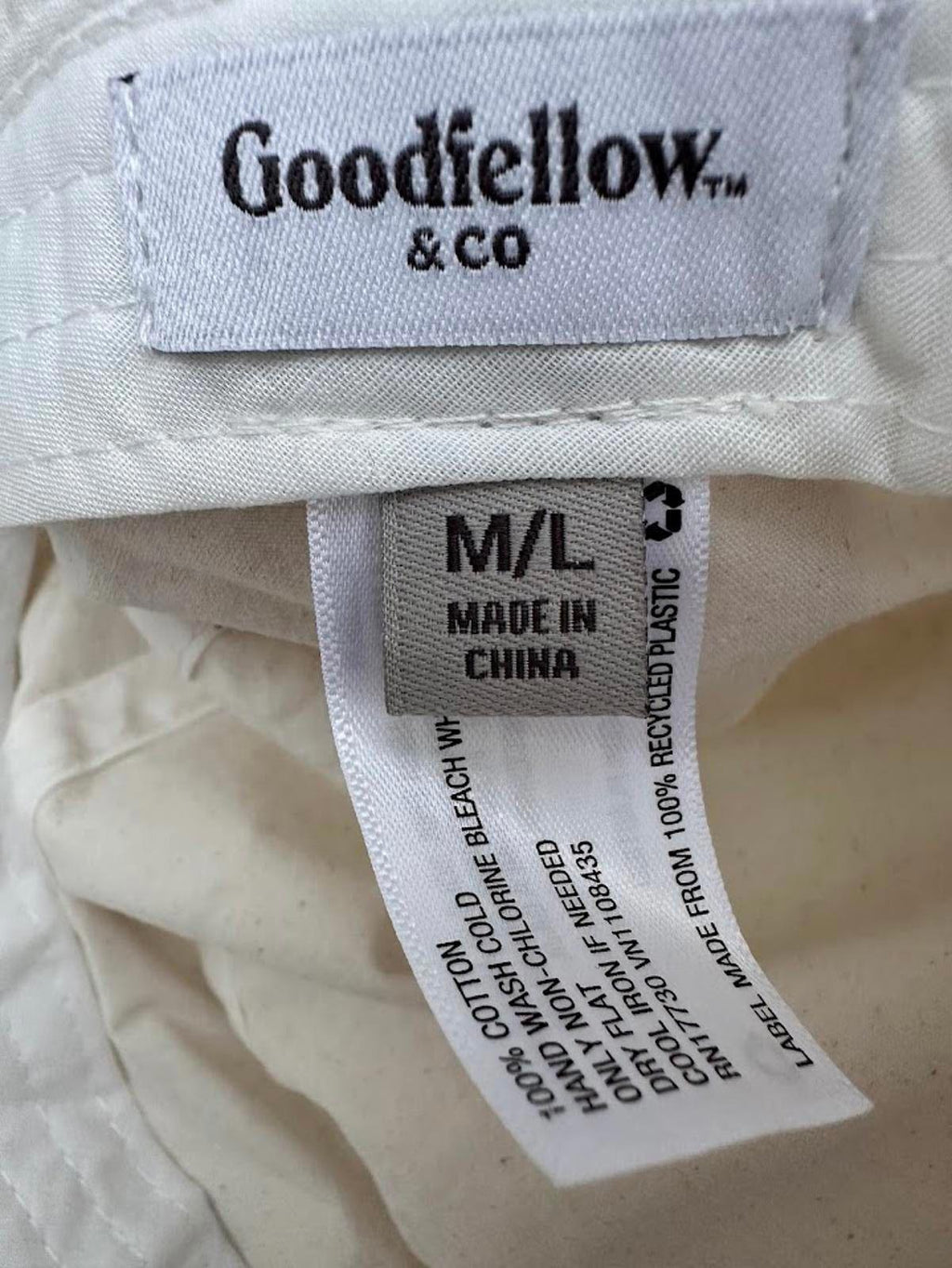 Goodfellow White Cotton Bucket Hat M/L