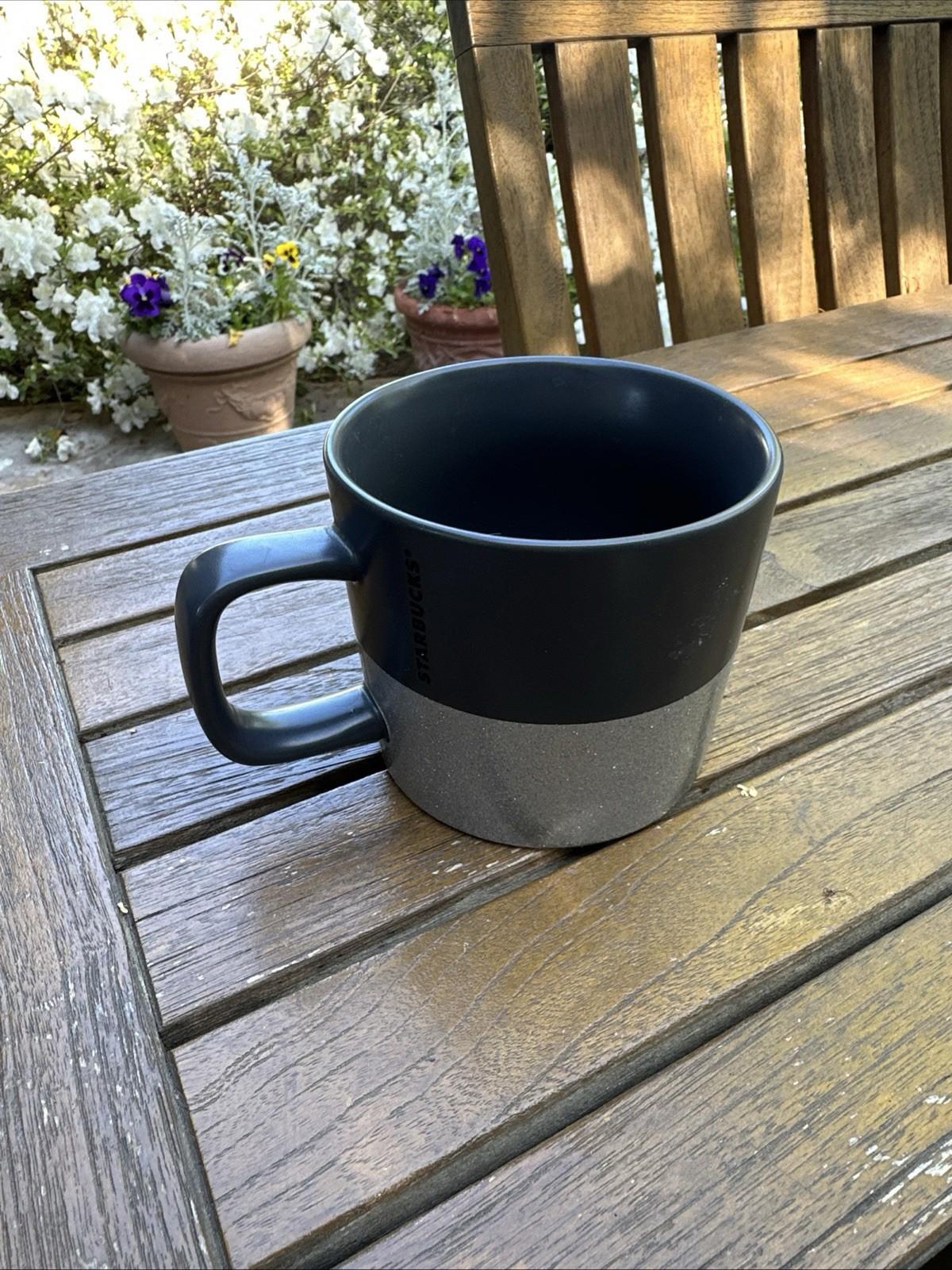 2018 Starbucks Matte Black/Silver Glitter  Ceramic Coffee Mug Cup 12 oz. VGC
