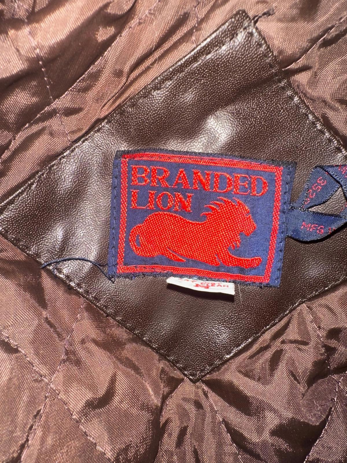 Vintage Branded Lion Faux Leather Bomber Jacket M