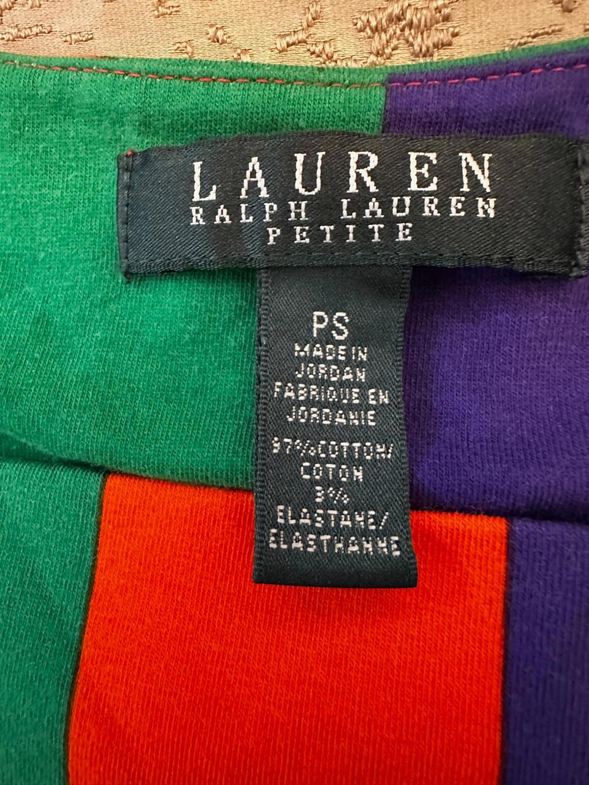 Lauren Ralph Lauren Petite Colorblock Knit Top PS