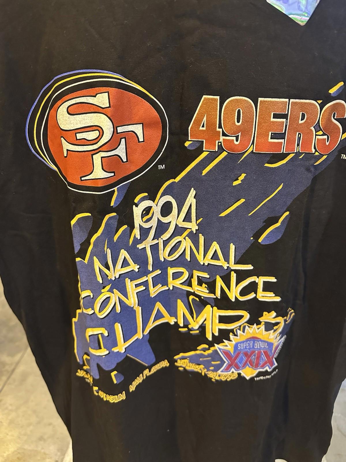 Vintage NFL T-Shirt San Francisco 49ers Super Bowl XXIX Size L 1994 NFC Champs
