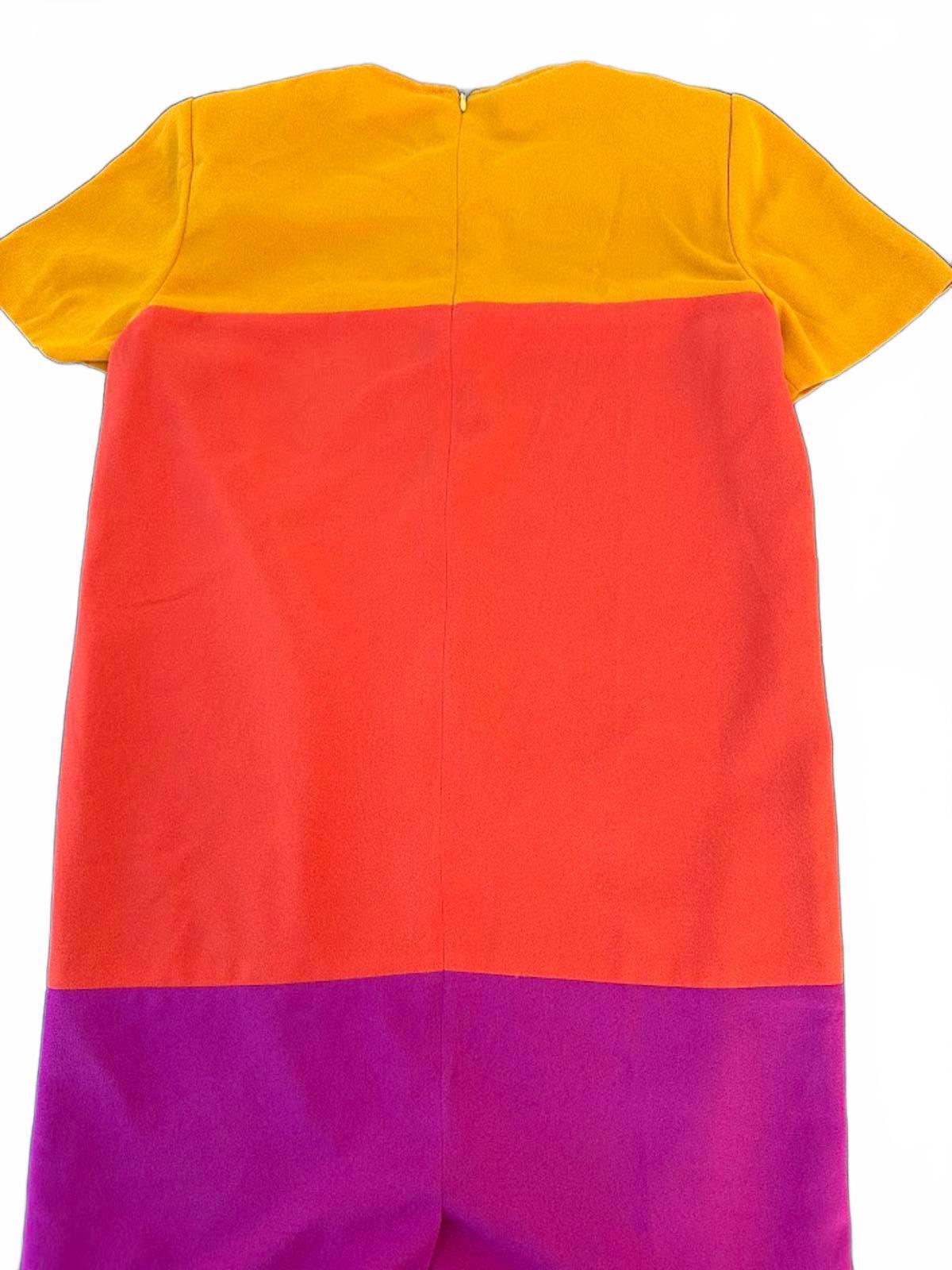 Liz Claiborne Colorblock Dress Petite 8 Bold