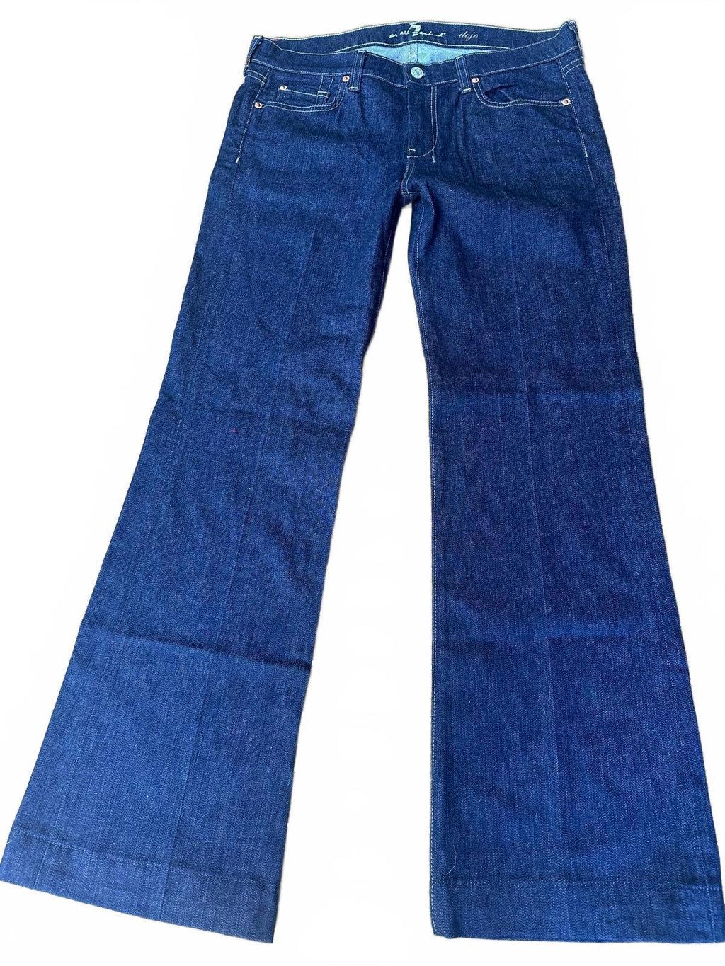7 For All Mankind “Dojo” Dark Indigo Flare Jeans – Size 31