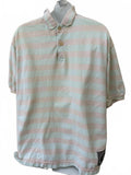 Aeropostale Stripe Polo Pink Green Puzzle Patch