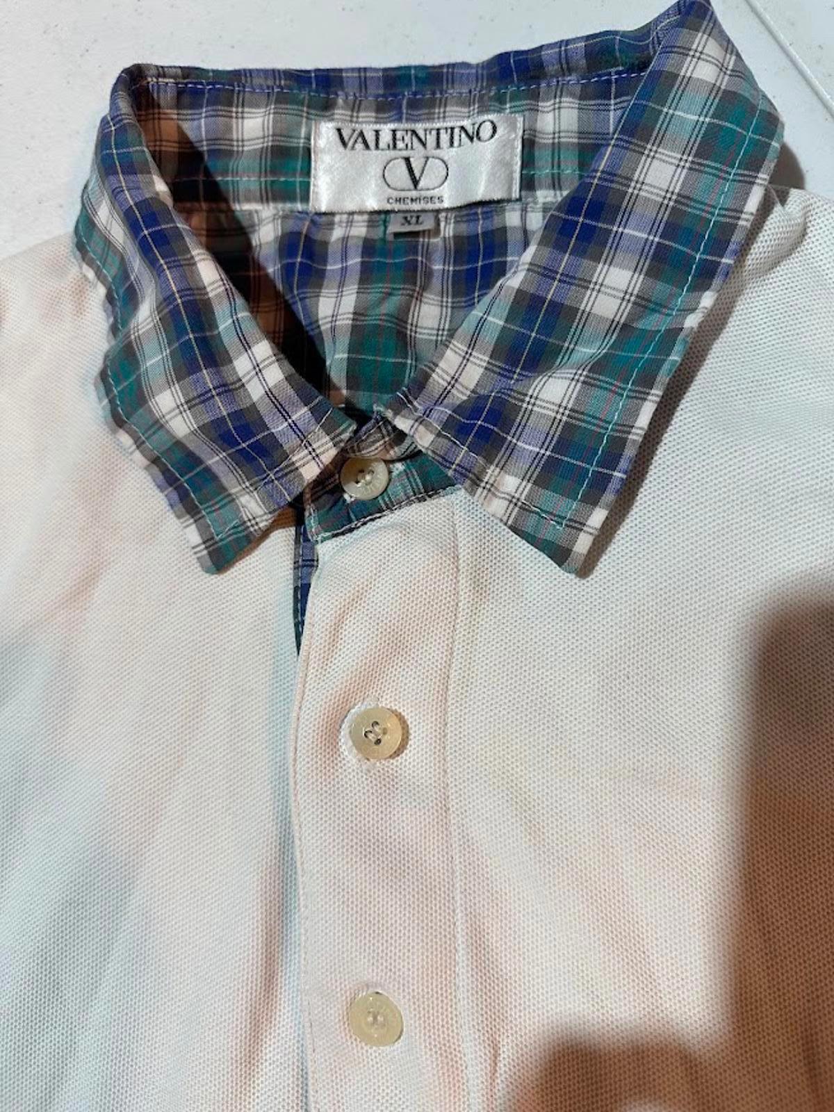 Valentino Plaid Collar Polo Shirt XL