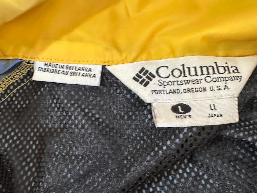 Columbia Black Yellow Hooded Windbreaker Jacket