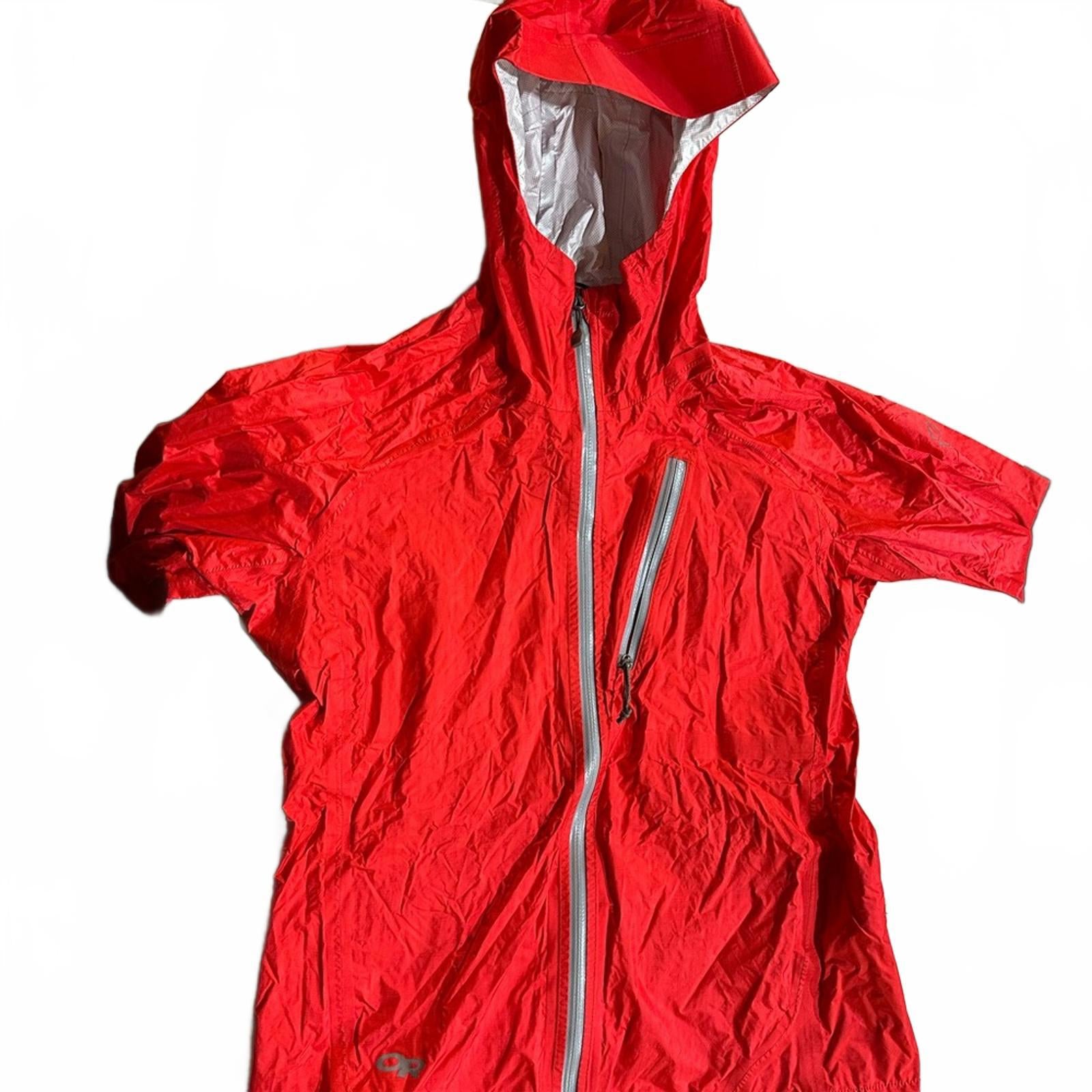 Outdoor Research Red Hooded Windbreaker Jacket