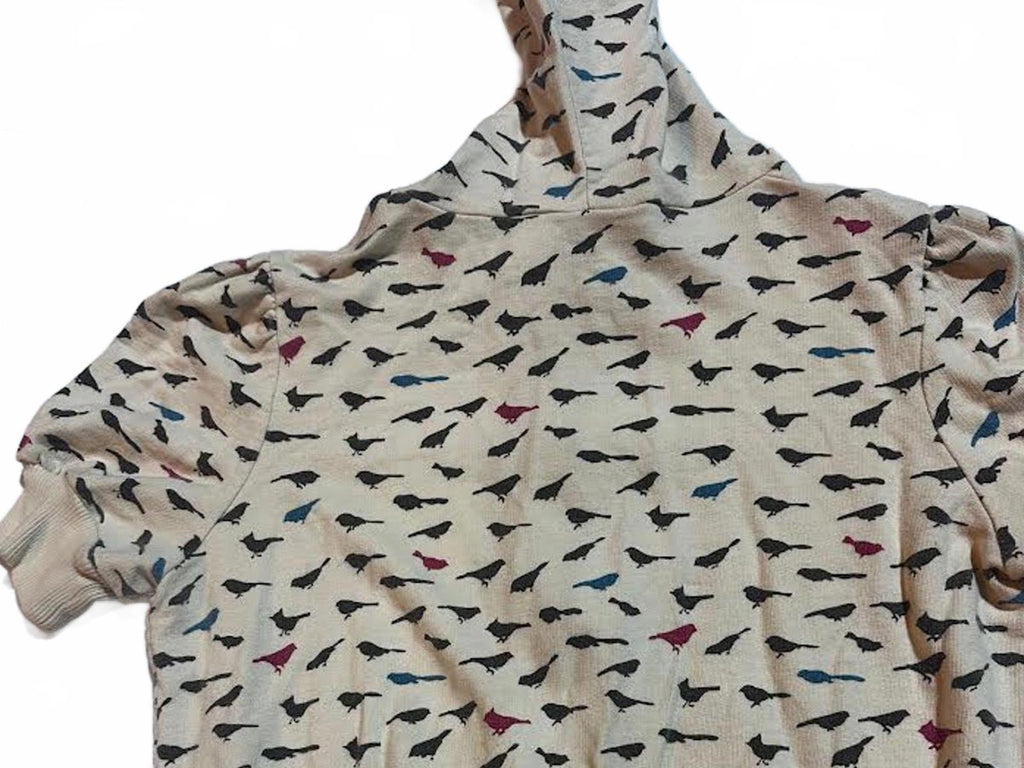 Realitee Bird Print Cropped Zip Hoodie USA Made