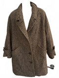 Vintage Italian Wool Herringbone Coat Small