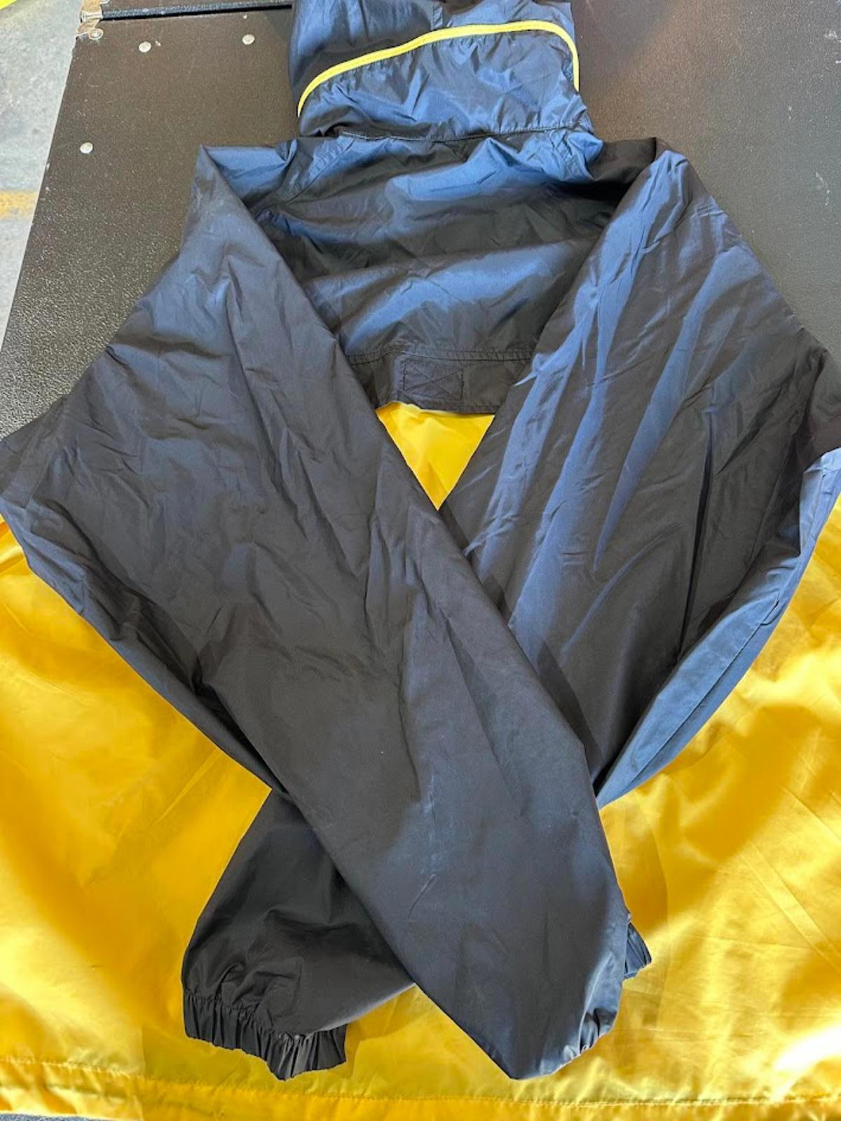 Columbia Black Yellow Hooded Windbreaker Jacket