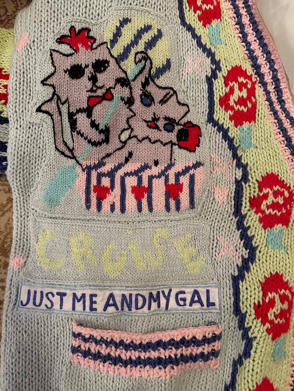 No! Vintage Patch Knit Cardigan L/XL