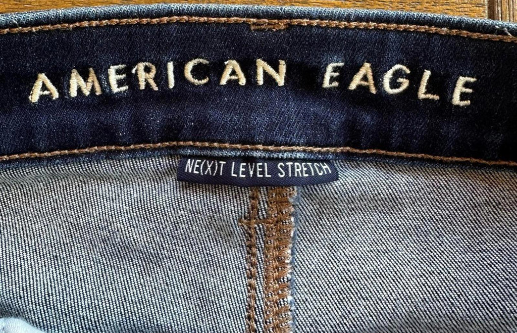 American Eagle Outfitters Blue Distressed Jean Shorts