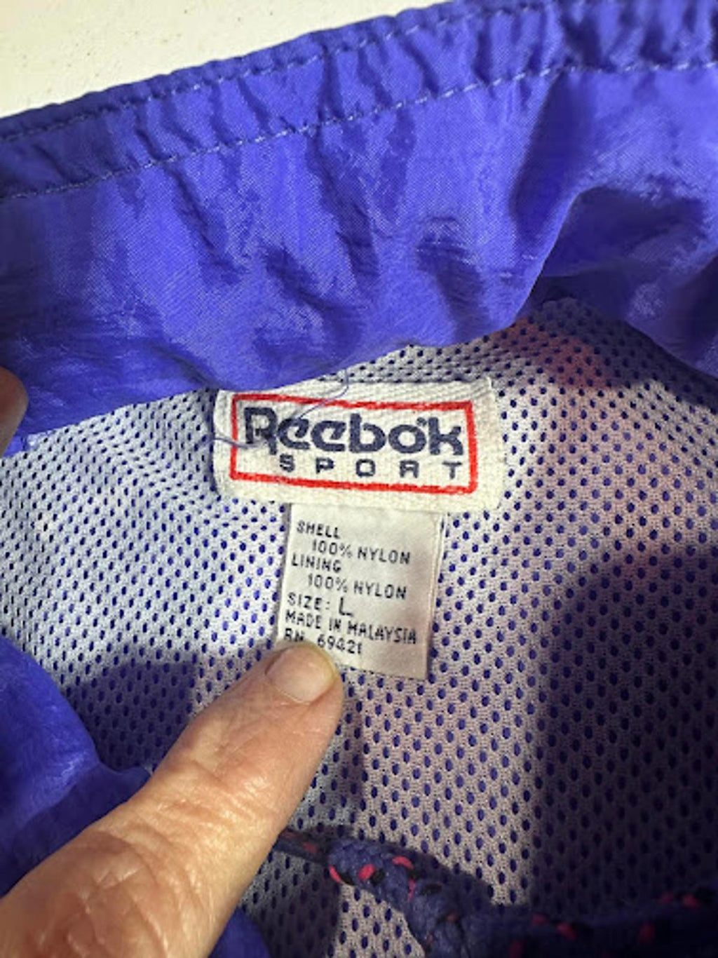 Vintage Reebok Sport Blue Windbreaker Jacket 90s