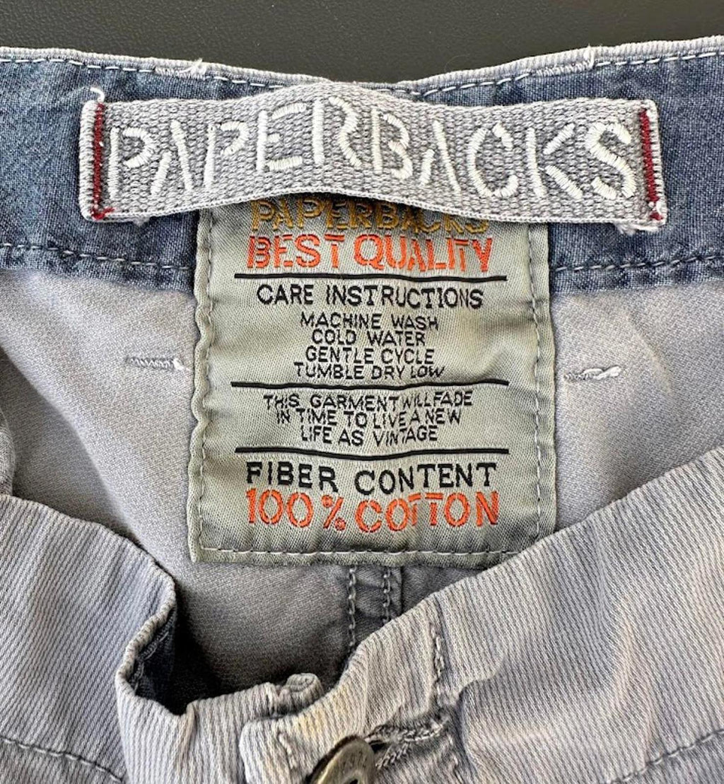 Paperbacks Cotton Shorts Faded Gray Vintage Style