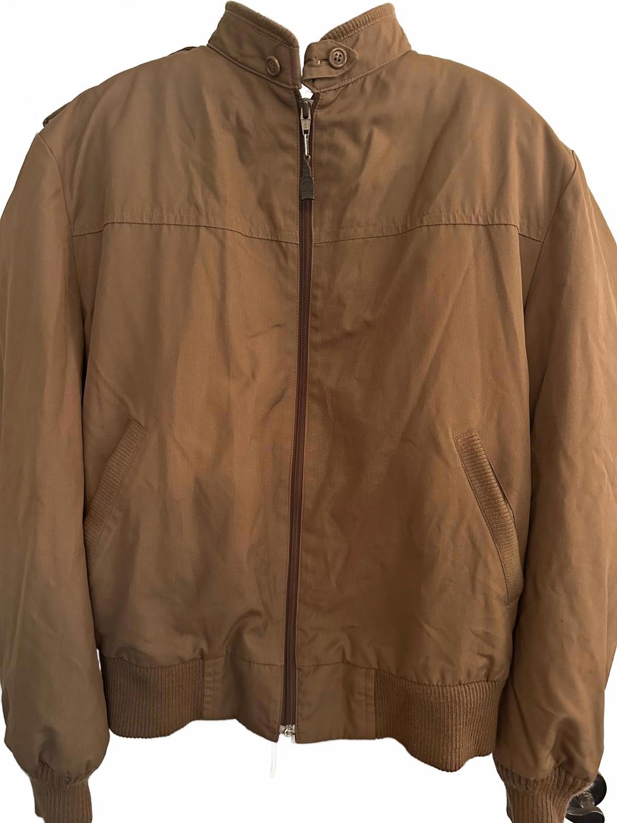 London Fog Brown Bomber Jacket Zip-Out Liner 46R