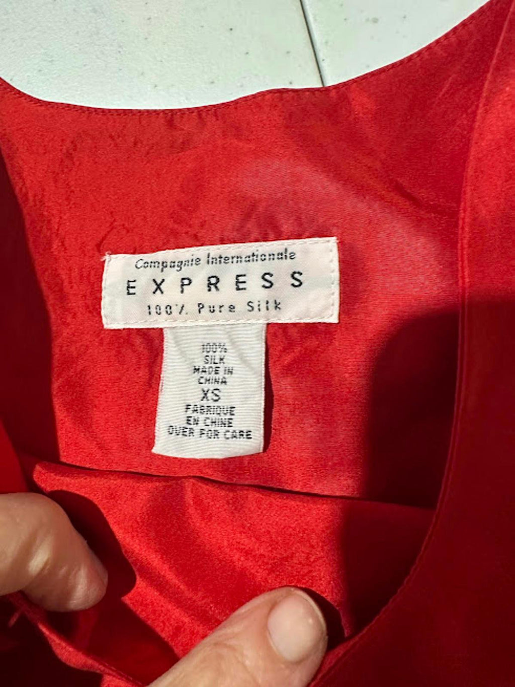 Express 100% Silk Red Tank XS