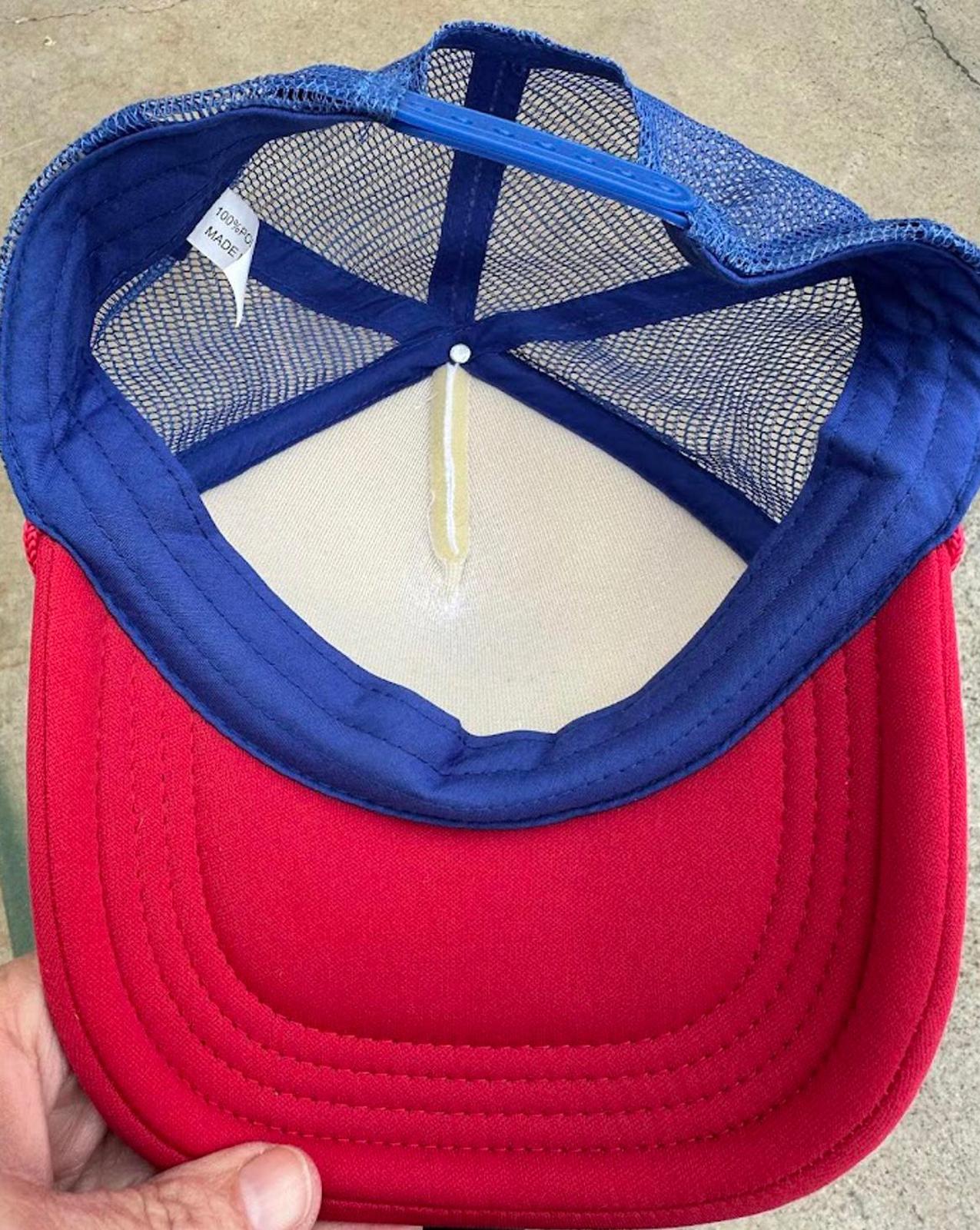 Vintage Blank Trucker Hat Red White Blue Snapback