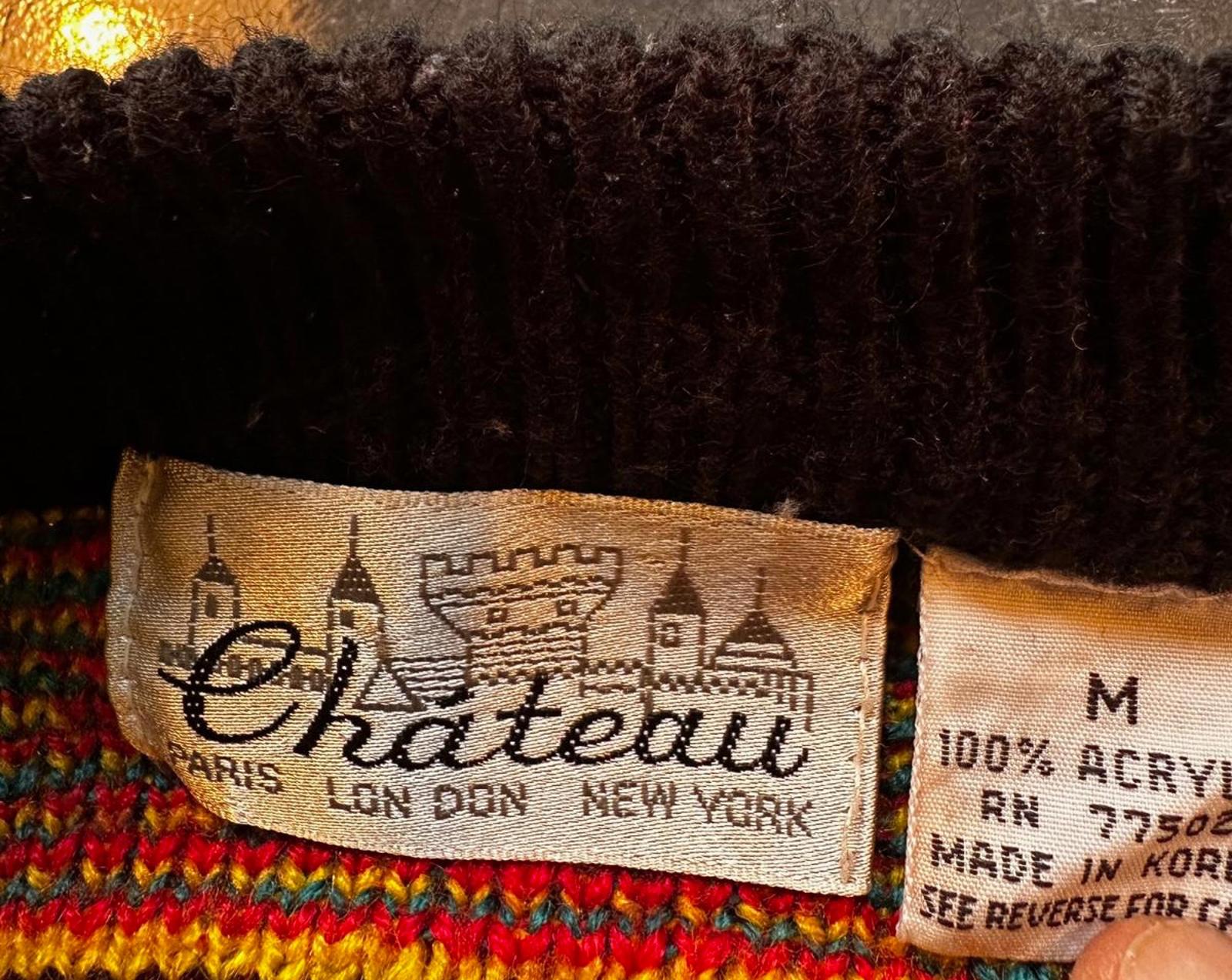 Vintage Château Korea Knit Sweater M Multicolor