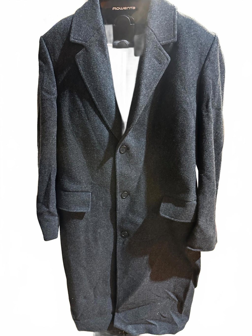 London Fog 44L Charcoal Wool Overcoat Made in USA