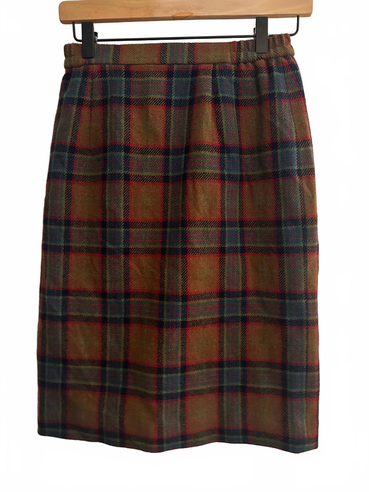 Vintage Tartan Wool Skirt Suit Set Blazer & Skirt 9AR