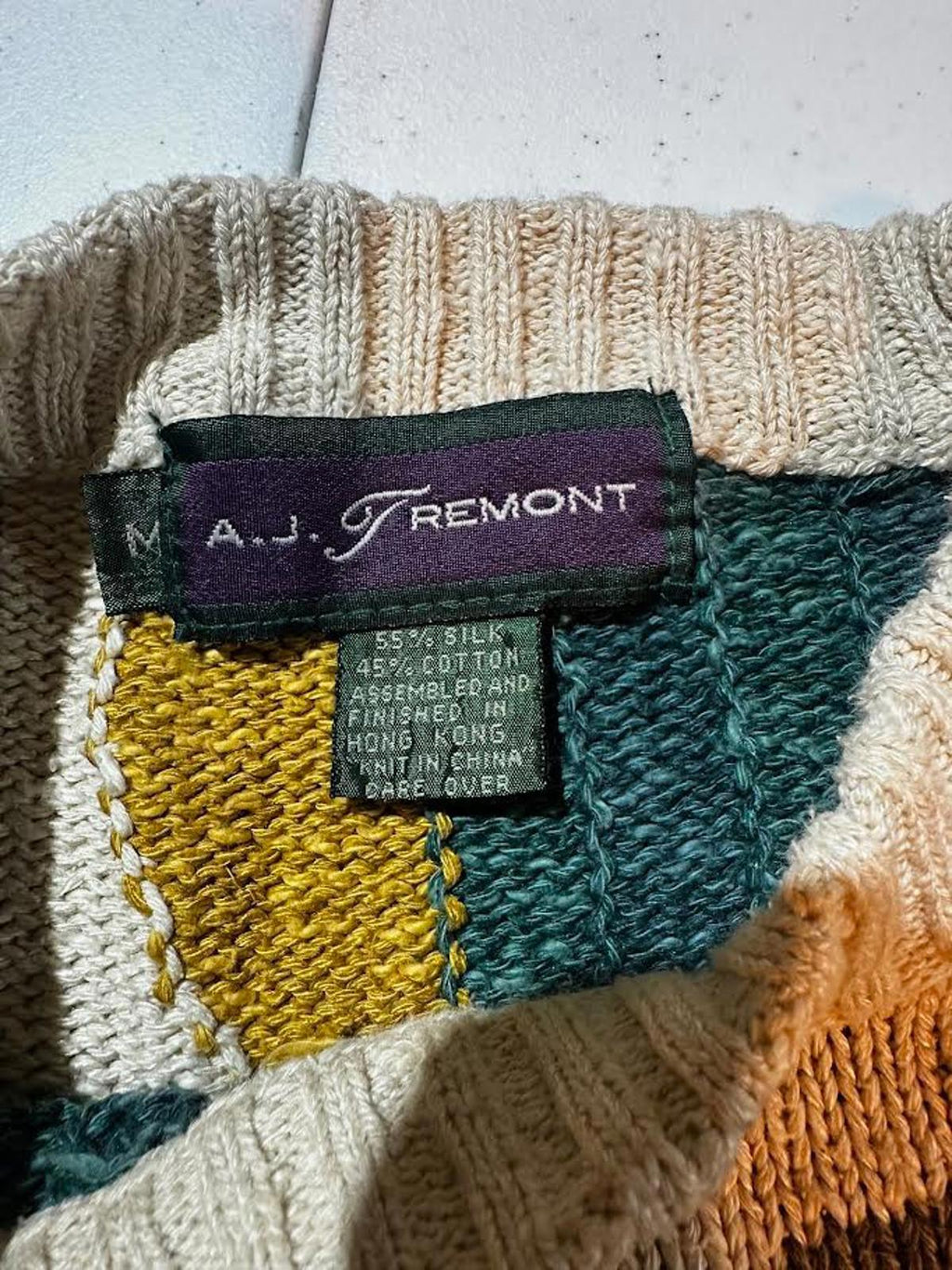 Vintage A.J. Tremont Geometric Knit Sweater M-L