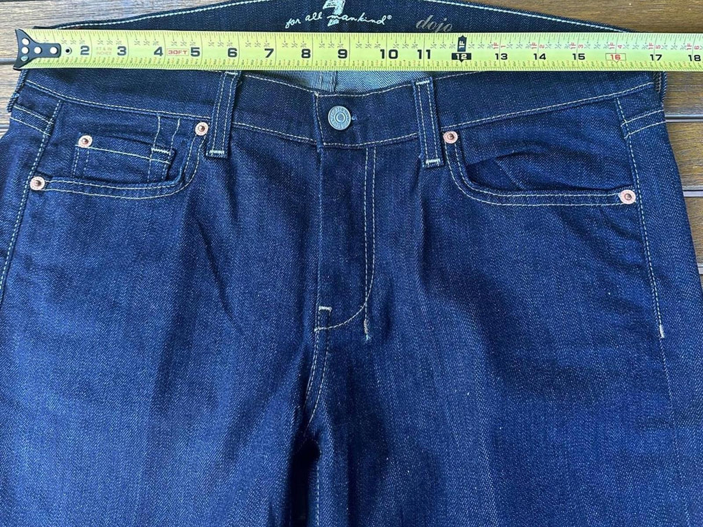 7 For All Mankind “Dojo” Dark Indigo Flare Jeans – Size 31