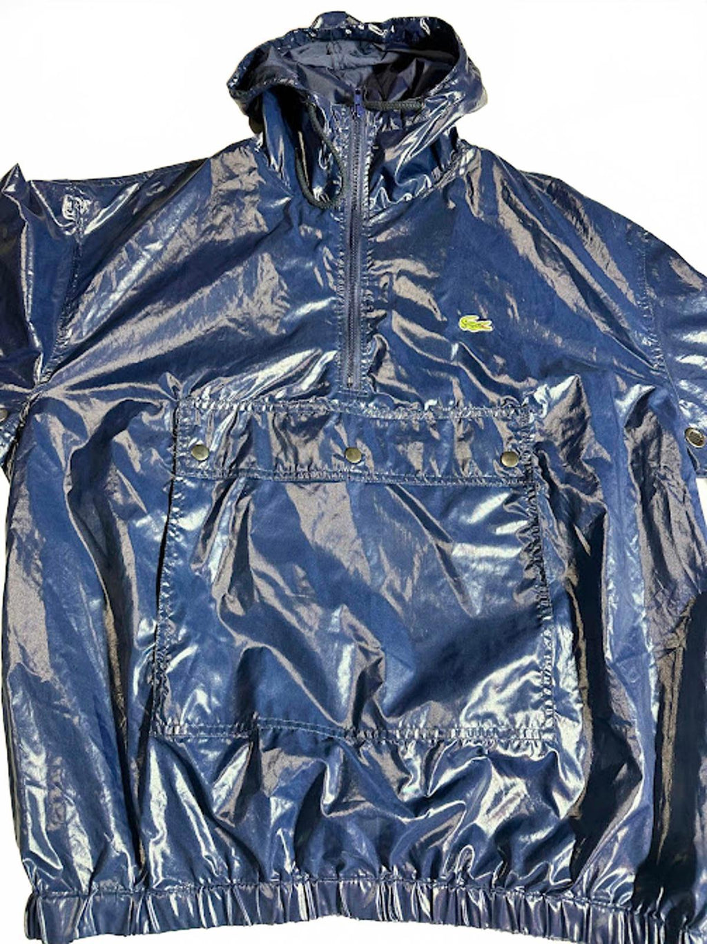 Vintage Izod Lacoste Shiny Blue Windbreaker Jacket