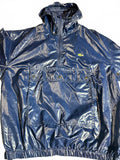 Vintage Izod Lacoste Shiny Blue Windbreaker Jacket