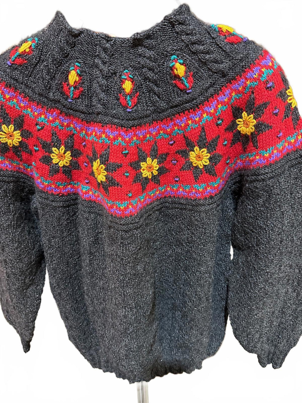 Vintage Dale of Norway Floral Wool Sweater S