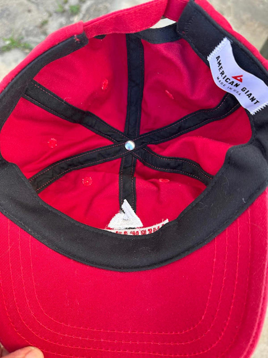 American Giant Made in USA Red Strapback Hat