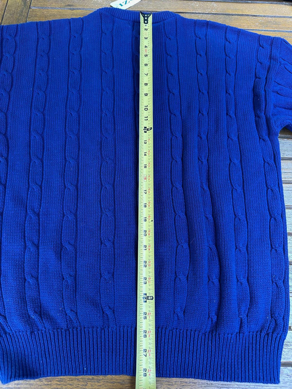 IZOD Men’s XL Royal Blue Cable Knit Cotton Sweater NWT