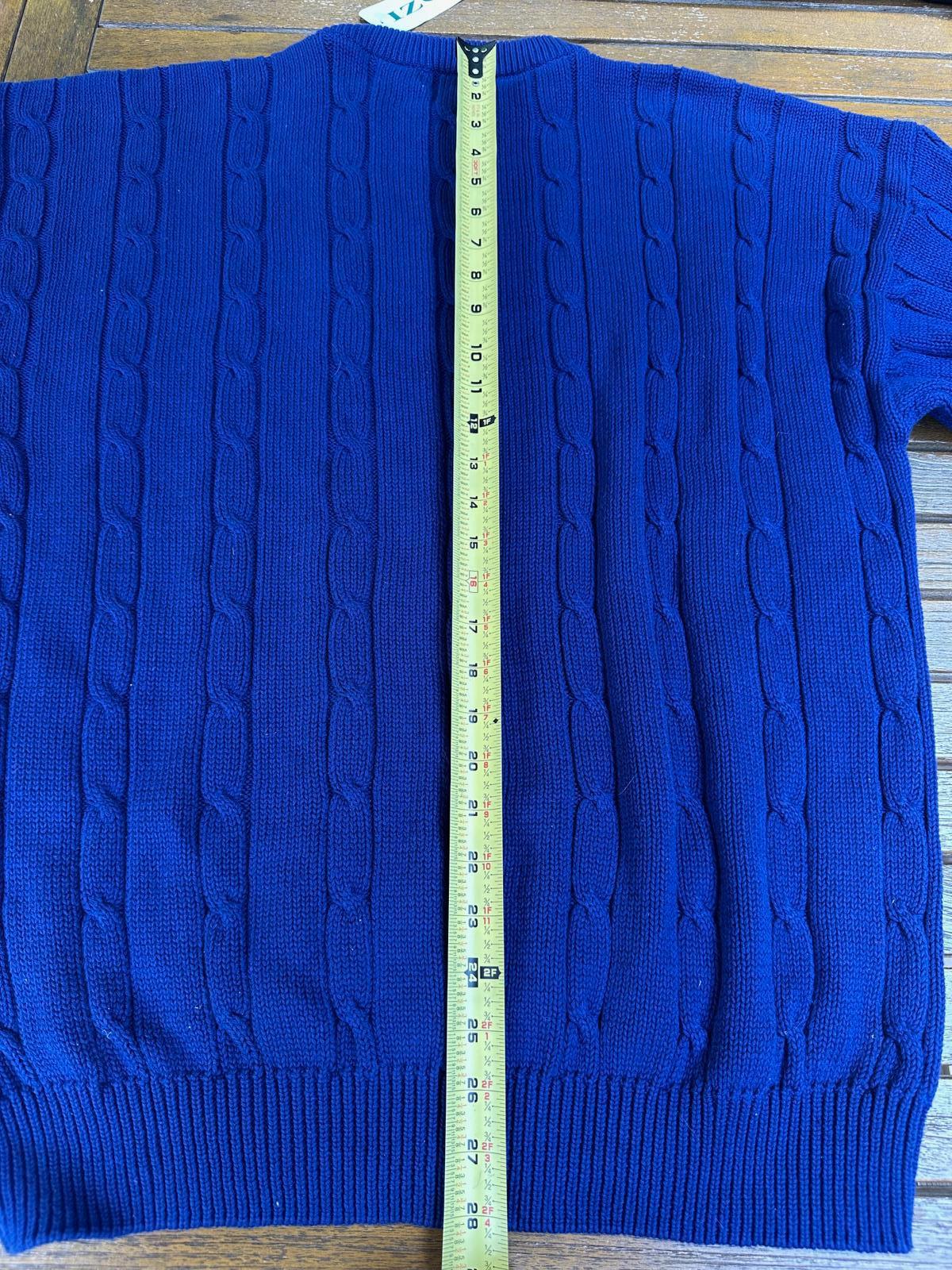 IZOD Men’s XL Royal Blue Cable Knit Cotton Sweater NWT