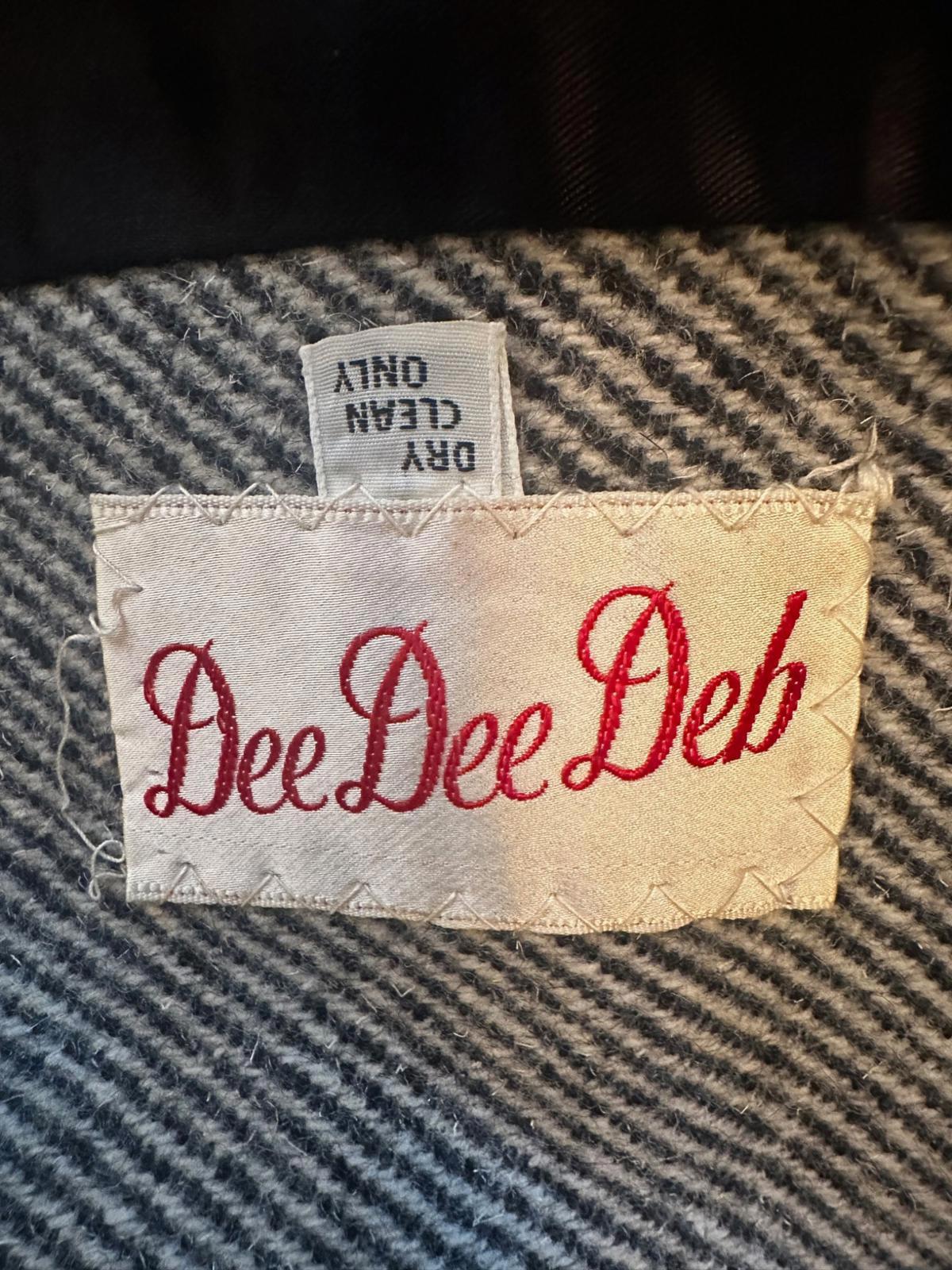 Vintage Dee Dee Deb Black & White Herringbone Coat M