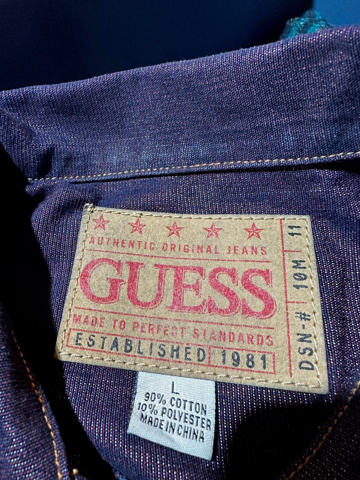 Guess Men’s Denim Jacket Dark Indigo L