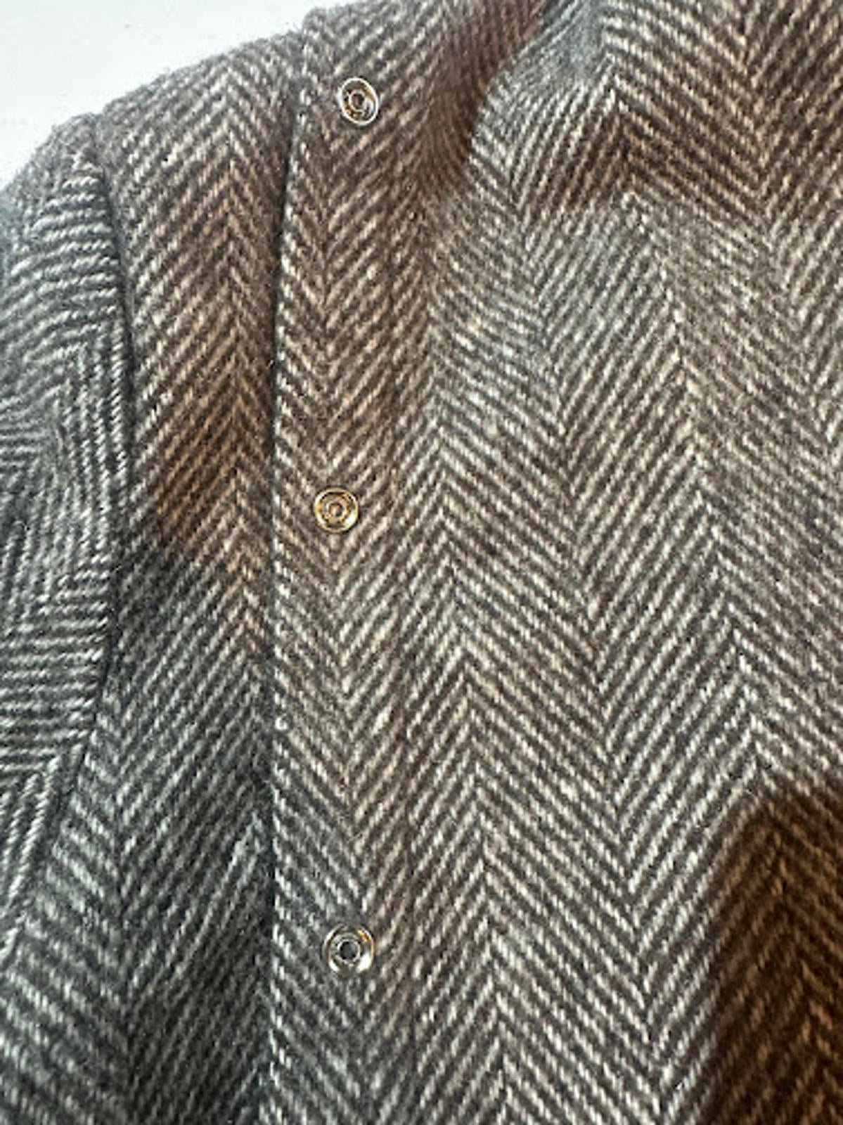 Fast Forward Herringbone Tweed Zip Jacket Wool Blend L