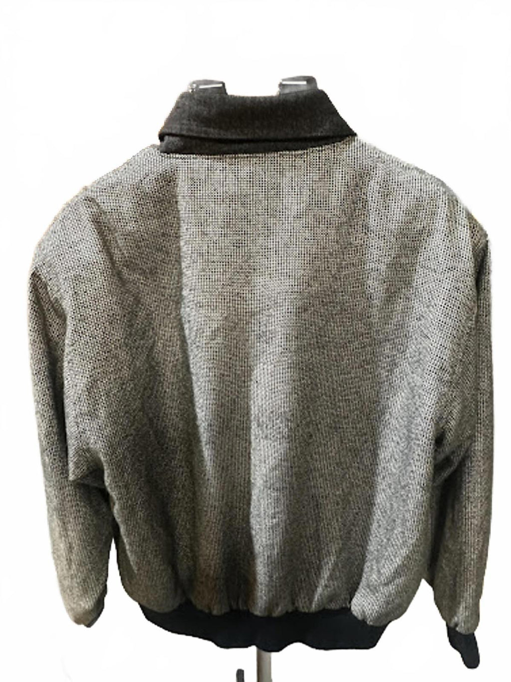Vintage Califf Gray Black Patterned Knit Bomber Jacket